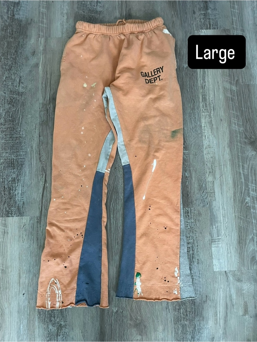 Gallery Dept Rust Sweatpants with Navy & Gray Panels